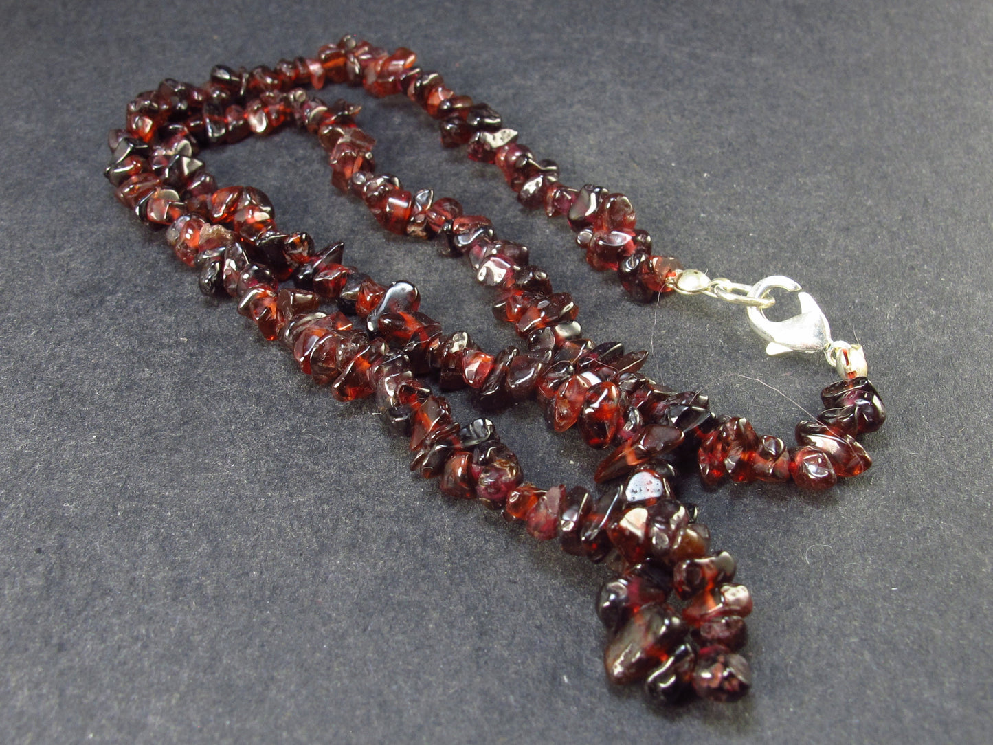 Love and Passion!! Lot of 3 Natural Red Garnet Tumbled Bead Necklaces - 18" Each