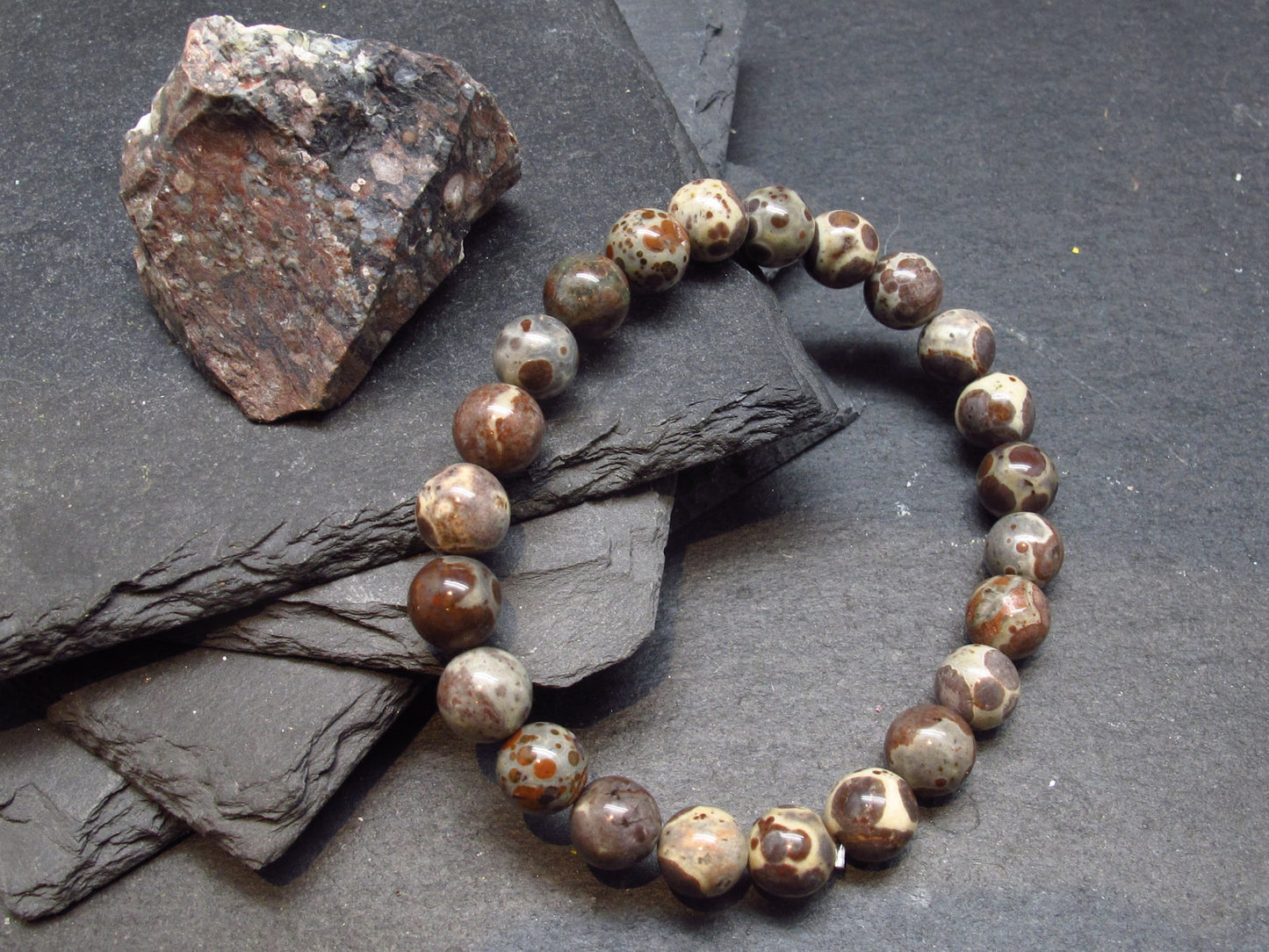 Vortexite Genuine Bracelet ~ 7 Inches ~ 8mm Round Beads
