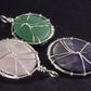 Set of 3 Natural Gem Green Aventurine Rose Quartz Amethyst Pendant Tree of Life