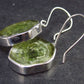 Natural Fabulous Asymmetrical Green Tourmaline Sterling Silver Earrings - 1.7" - 8.3 Grams