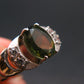 Moldavite Tektite Silver Ring from Czech Republic - Size 7.25 - 2.53 Grams