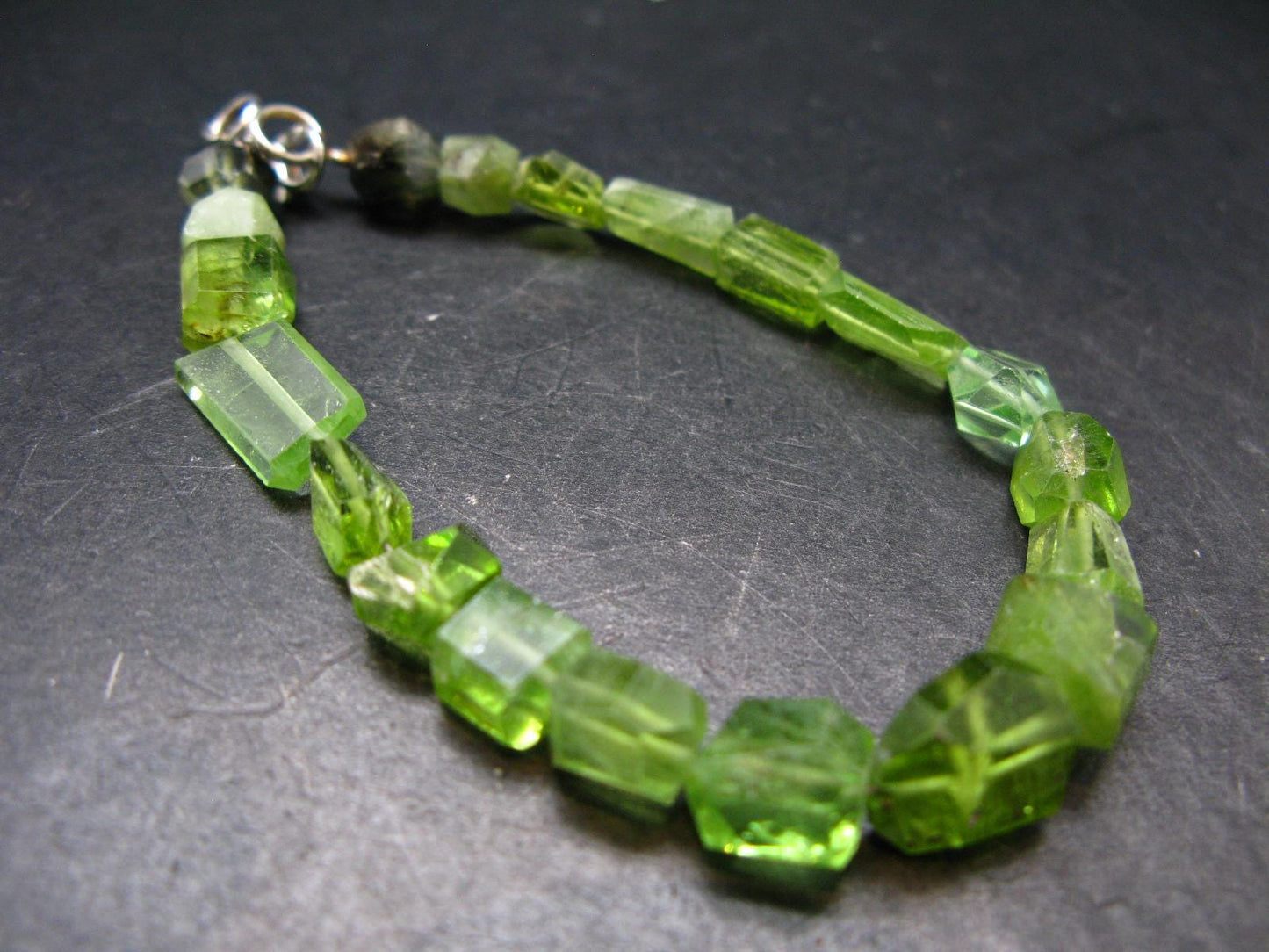 Peridot Genuine Bracelet ~ 8 Inches ~ 8mm Facetted Beads