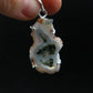 Moss Agate Silver Plated Pendant From Brazil - 6.39 Grams - 1.8"