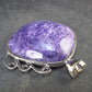Rare High-Quality Charoite Pendant in SS From Russia - 1.6" - 12.0 Grams