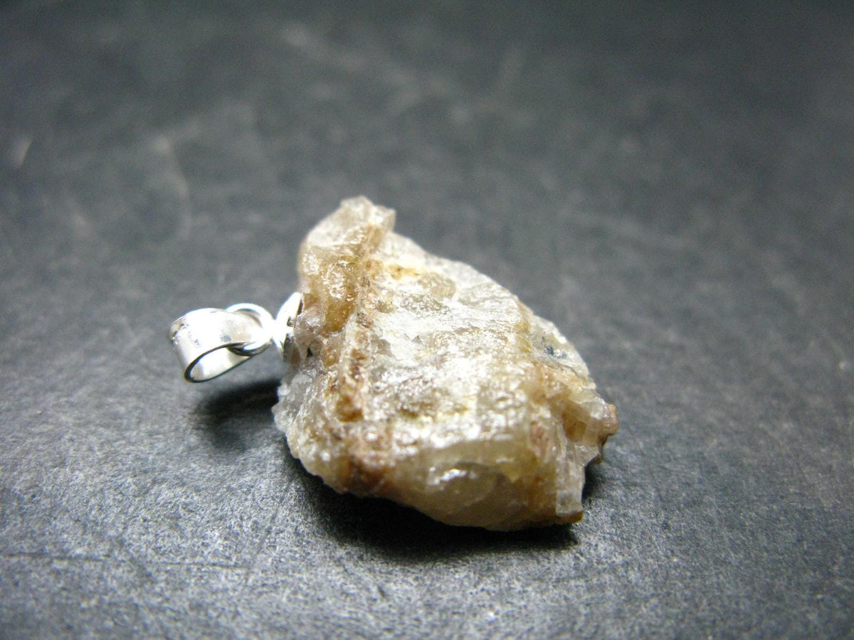 Rare Herderite Crystal Silver Pendant from Brazil - 1.0" - 2.36 Grams
