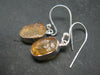 Fire Opal Silver Earrings From Mexico - 0.8" - 2.35 Grams