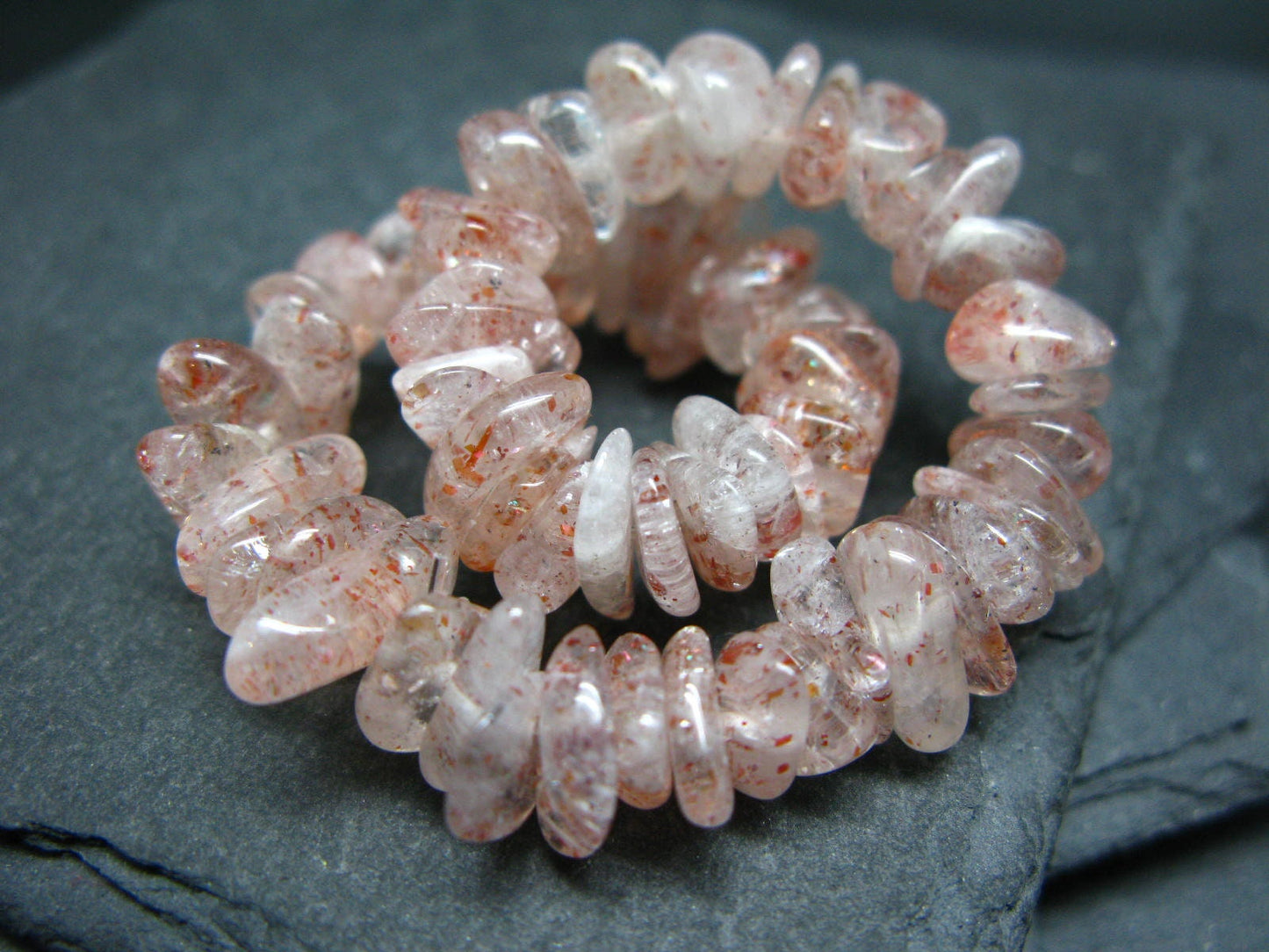 Sunstone Genuine Bracelet ~ 7 Inches ~ 10mm Tumbled Beads