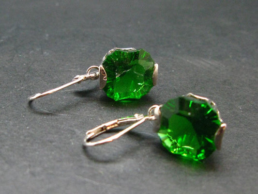 Helenite Gaia Stone Gem Sterling Silver Earrings From Washington - 4.57 Grams