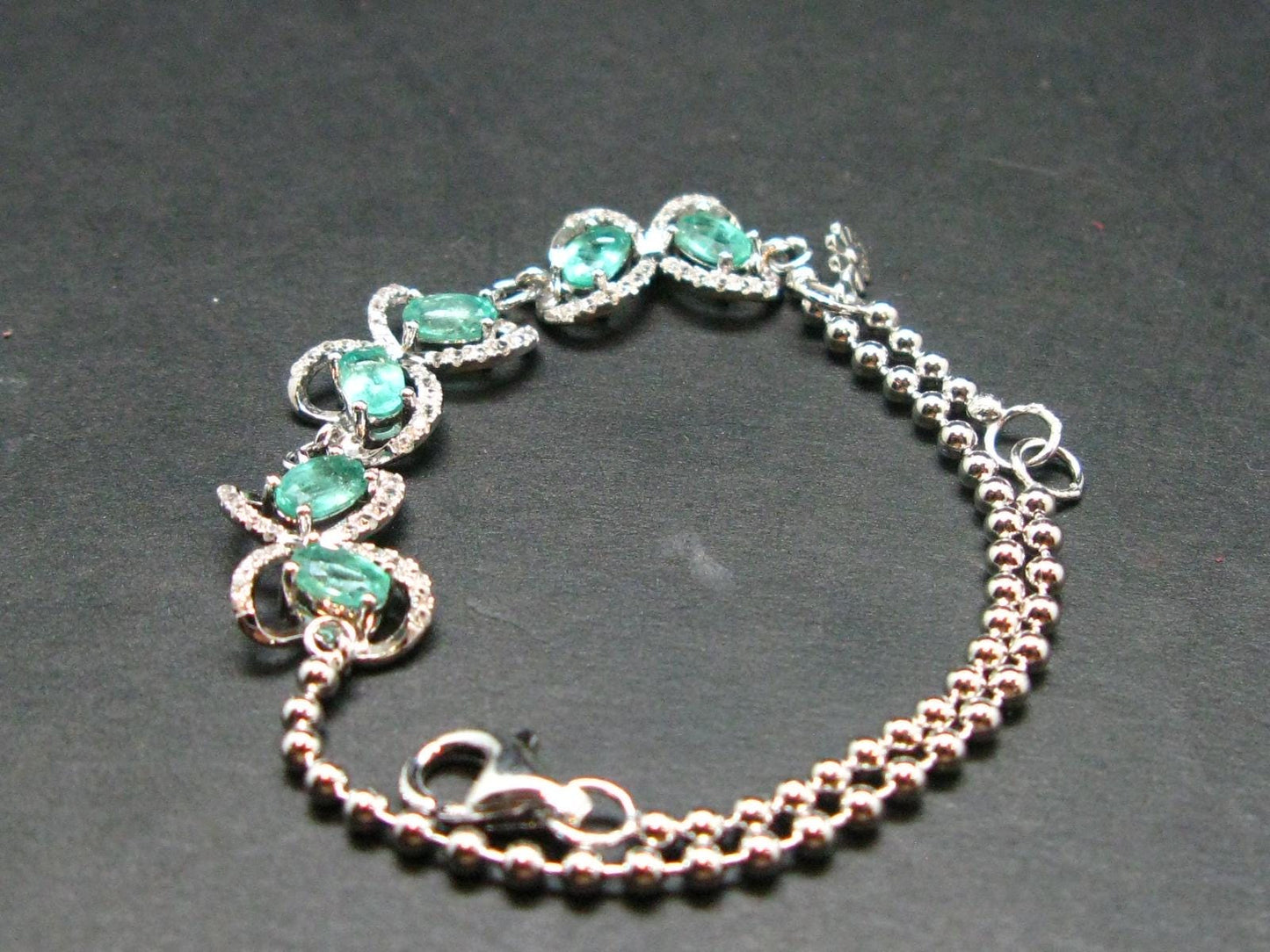 Emerald Silver Bracelet From Colombia - 1.25 Carats