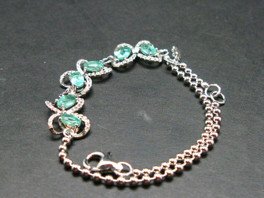 Emerald Silver Bracelet From Colombia - 1.25 Carats