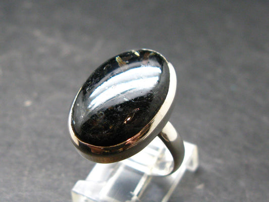 Real!! Very Rare Nuumite Nuummite Sterling Silver Ring from Greenland - 7.14 Grams - Size 7