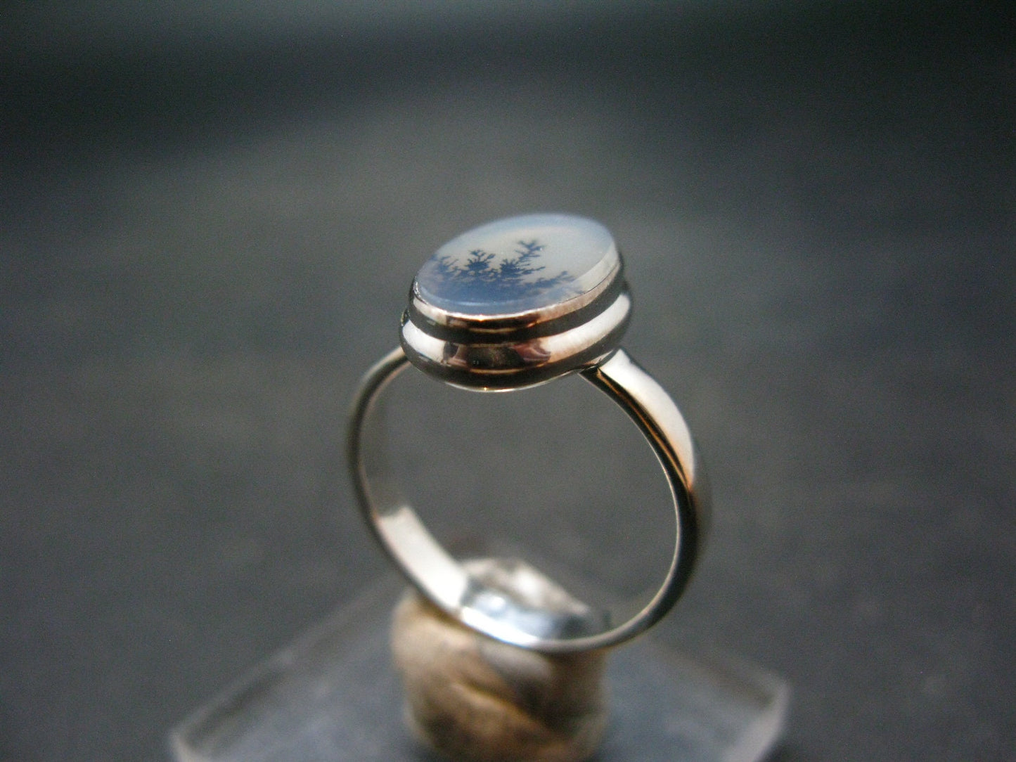 Moss Agate Silver Ring From Russia - 4.5 Grams - Size 9