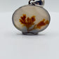 Elegant Dendritic Agate Oval Pendant – Natural Golden Scenic Stone Jewelry