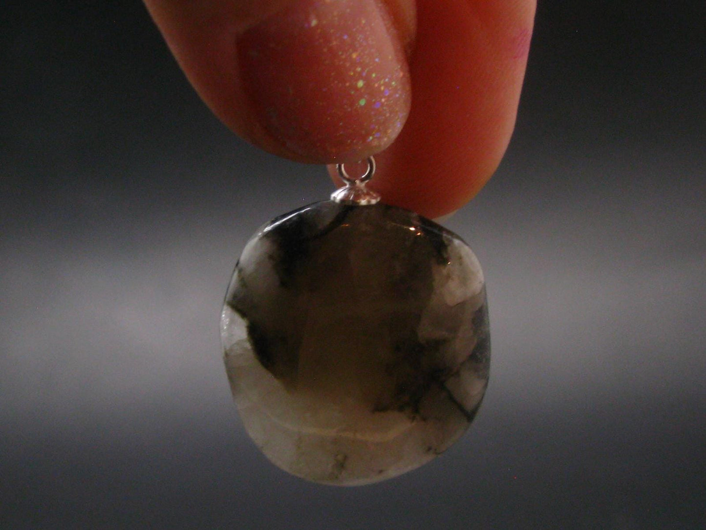 Phenakite Phenacite Tumbled Silver Pendant from Russia - 1.1" - 6.20 Grams