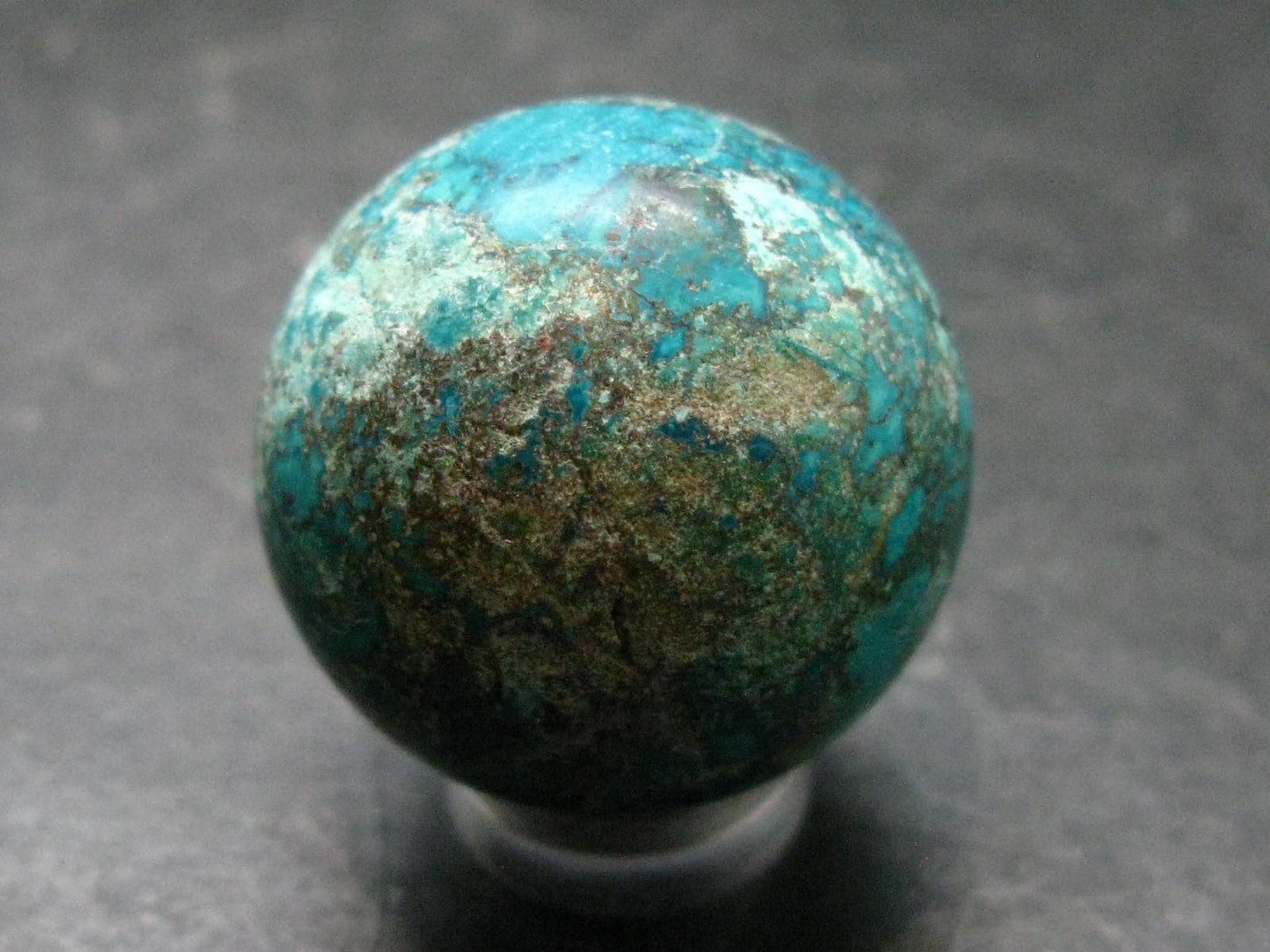 Quantum Quattro Sphere - Malachite Shattuckite Chrysocola Dioptase - 1.1" - 29.69 Grams