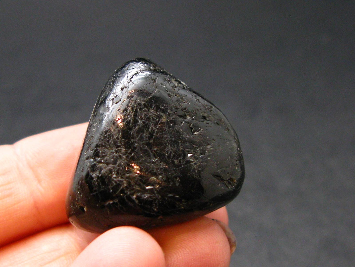 Rare Nuumite Nuummite Tumbled Stone From Greenland - 19.66 Grams - 0.9"