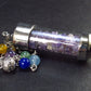 Glass Tube with Amethyst Pendulum and 7 Chakra Beads Chain - 10.6"
