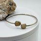Raw Herderite Open Bangle – Natural Crystal Sterling Silver Cuff Bracelet - Weight 4.70 g