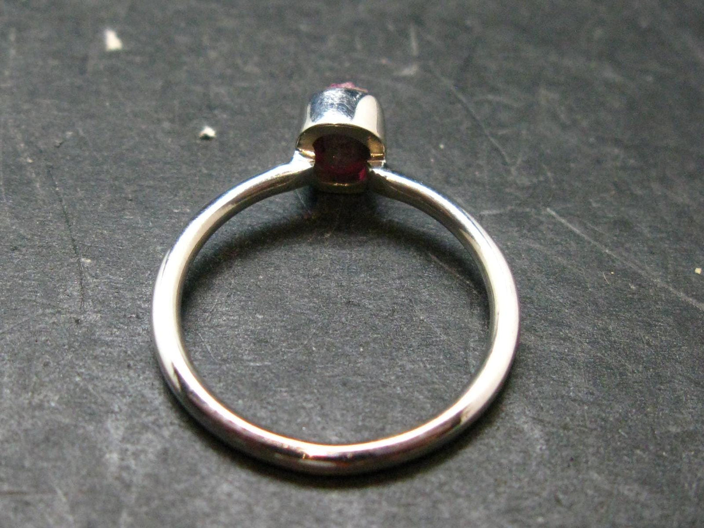 Bixbite Red Emerald Beryl Silver Ring From Utah USA - Size 6 - 1.83 Grams