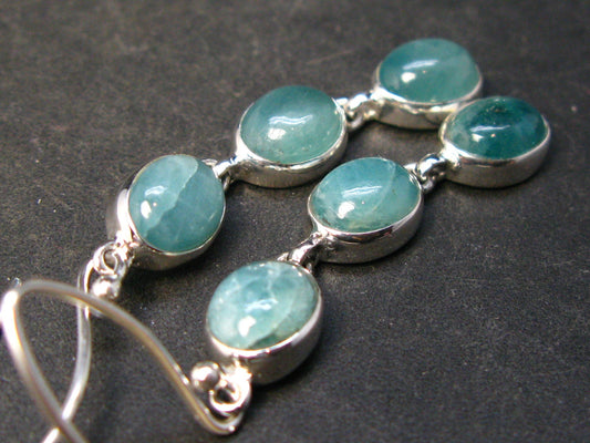 Extremely Rare Grandidierite Silver Earrings From Madagascar - 2.3"