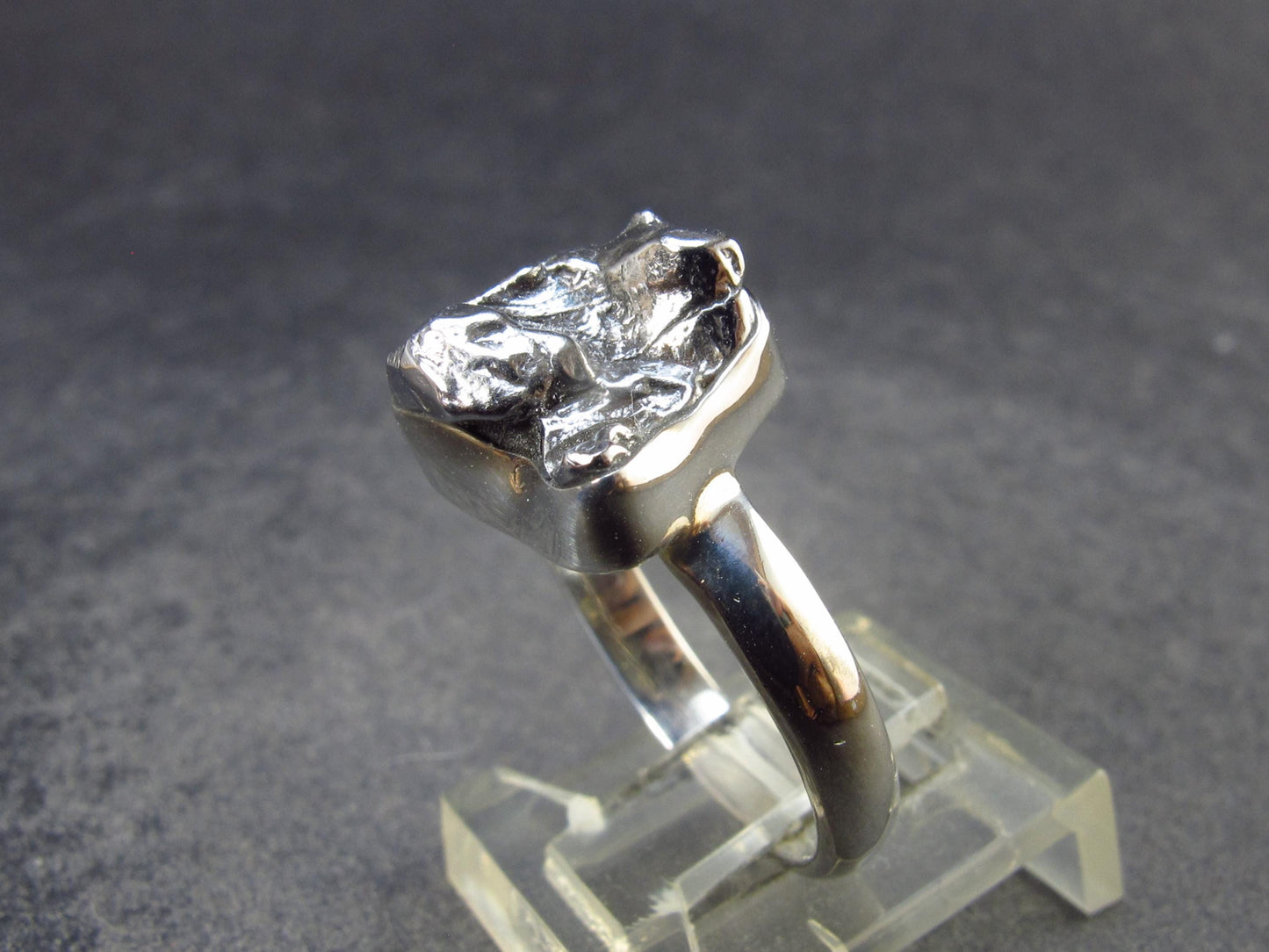 Meteorite Campo Del Cielo Argentina Sterling Silver Ring - 4.45 Grams - Size 7