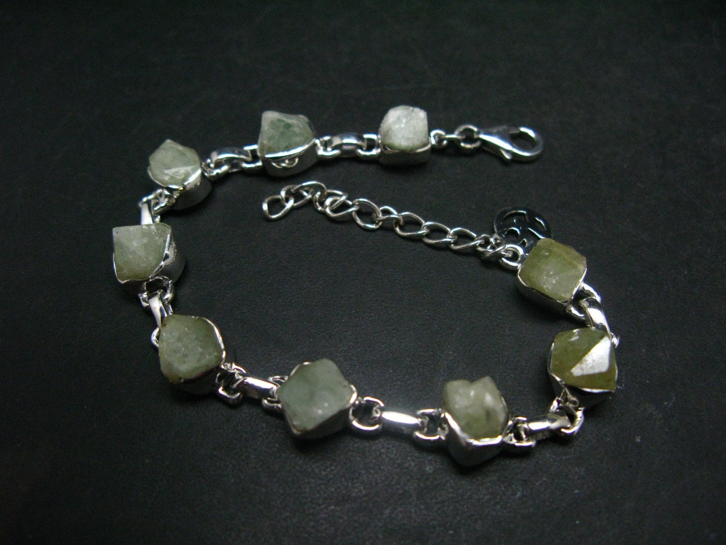 Rhodizite Rhodozite Silver Bracelet From Madagascar- 7" - 13.6 Grams