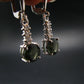 Moldavite Tektite Silver Earrings from Czech Republic - 2.76 Grams