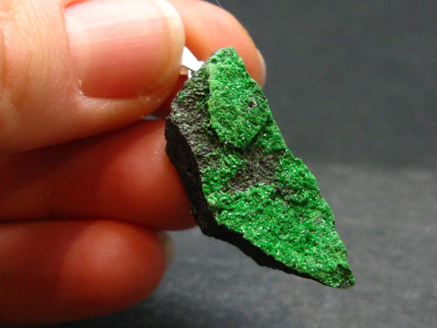 Uvarovite (Green Chromium Garnet) Cluster Silver Pendant From Russia - 1.3" - 9.43 Grams