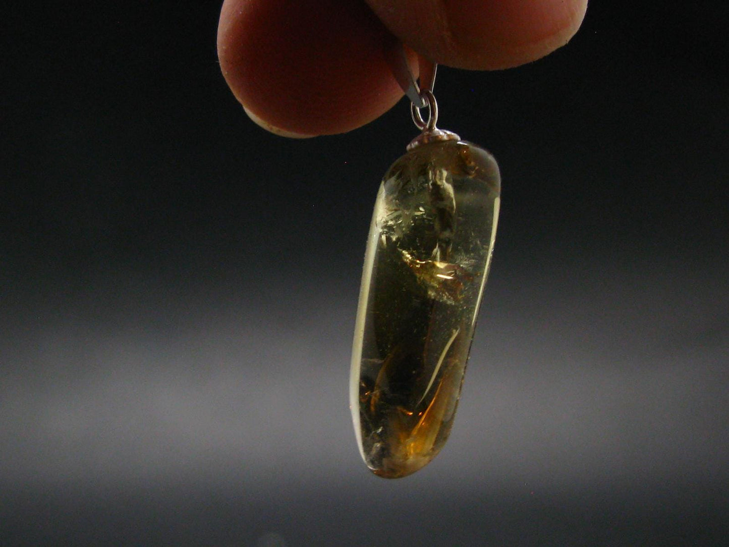 Natural Unheated Citrine Sterling Silver Pendant from Zambia - 1.2" - 3.09 Grams