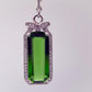Green Helenite Emerald Cut Earrings – Halo Sterling Silver Dangle Earrings