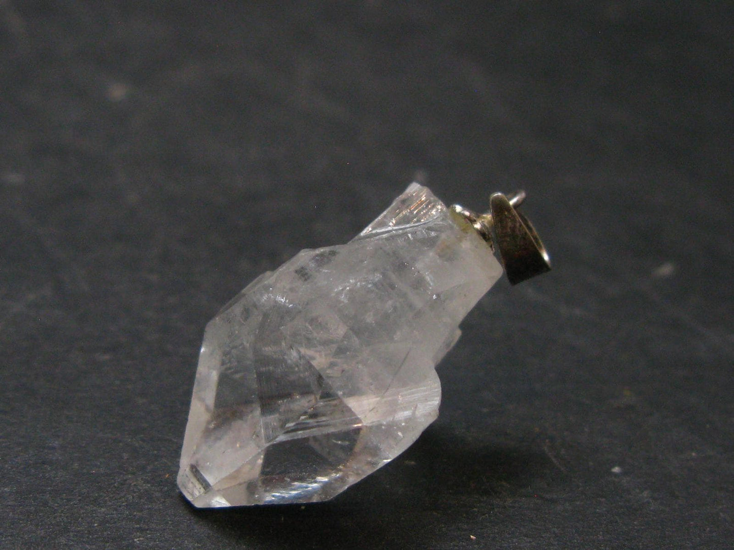 Clear Apophylite Apophyllite Crystal Silver Pendant From India - 1.1" - 2.86 Grams