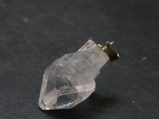Clear Apophylite Apophyllite Crystal Silver Pendant From India - 1.1" - 2.86 Grams