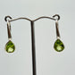 Sterling Silver Peridot Teardrop Dangle Earrings | August Birthstone