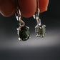 Moldavite Tektite Silver Earrings from Czech Republic - 1.95 Grams