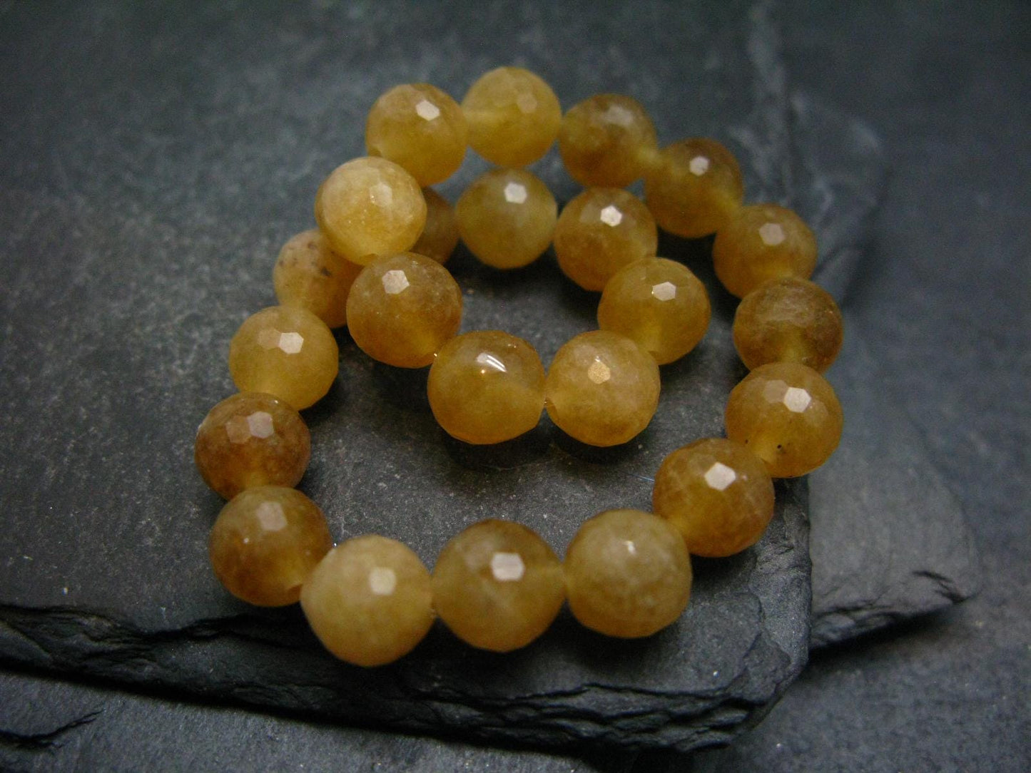Rare Golden Apatite Genuine Bracelet From Mexico ~ 7 Inches ~ 8mm Facetted Beads