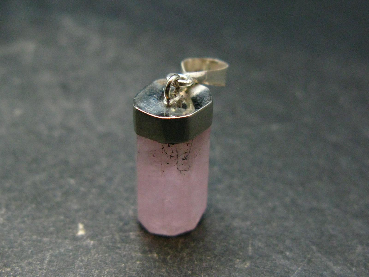 Very Nice Pink Morganite Silver Pendant From Brazil - 1.2" - 3.0 Grams