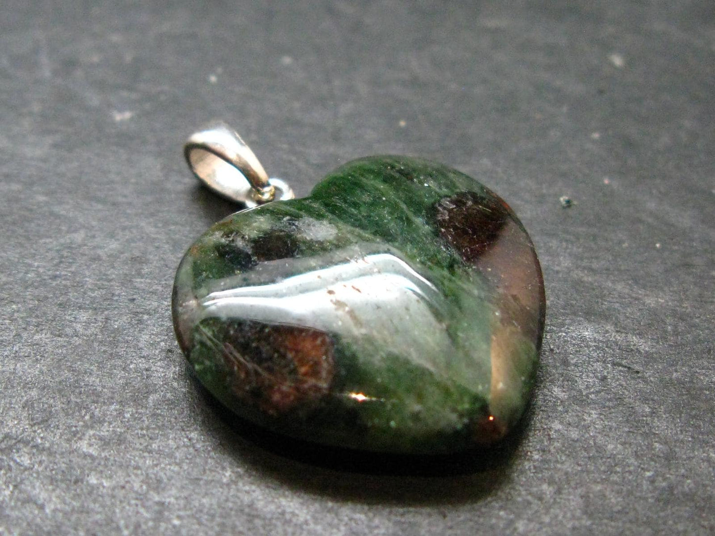 Rare Eclogite Heart Pendant From Norway - 1.0" - 4.05 Grams