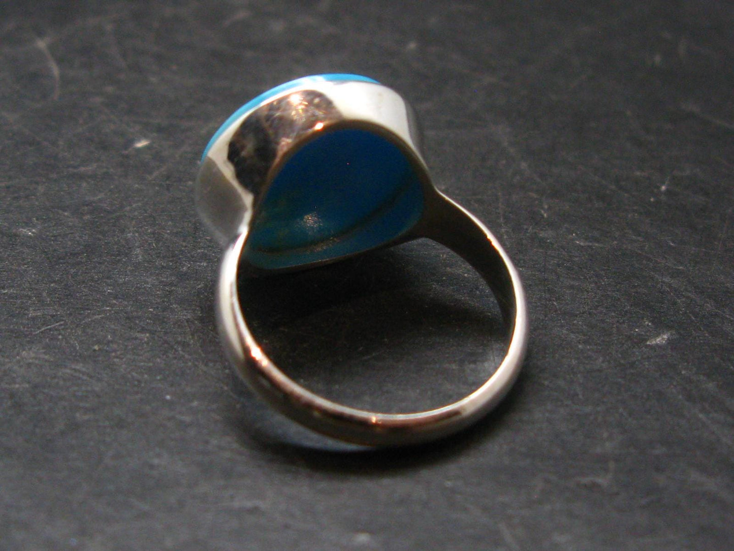 Genuine Turquoise Sterling Silver Ring - 5.13 Grams - Size 8
