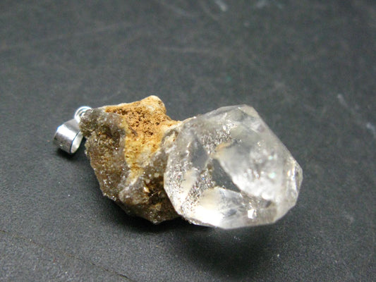 Herkimer Diamond Silver Pendant - 1.2" - 2.48 Grams
