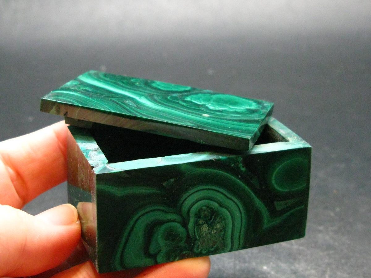 Rich Vibrant Green Malachite Box From Congo - 2.2" - 123.04 Grams