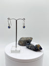 Sapphire Halo Dangle Earrings | Natural Blue Sapphire Drop Earrings | Sterling Silver Earrings | September Birthstone - Weight 2.04 Grams