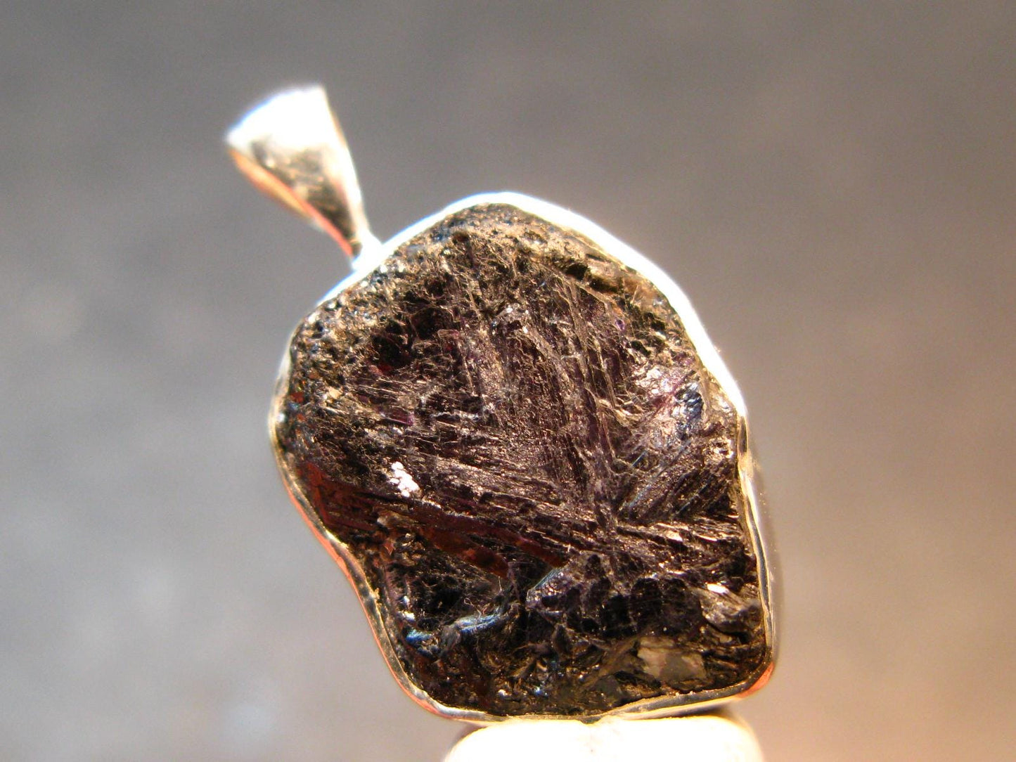Alexandrite Chrysoberyl Crystal Silver Pendant From Brazil - 0.9" - 2.73 Grams