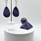 Charoite & Sterling Silver Teardrop Earrings - 24.03 Grams