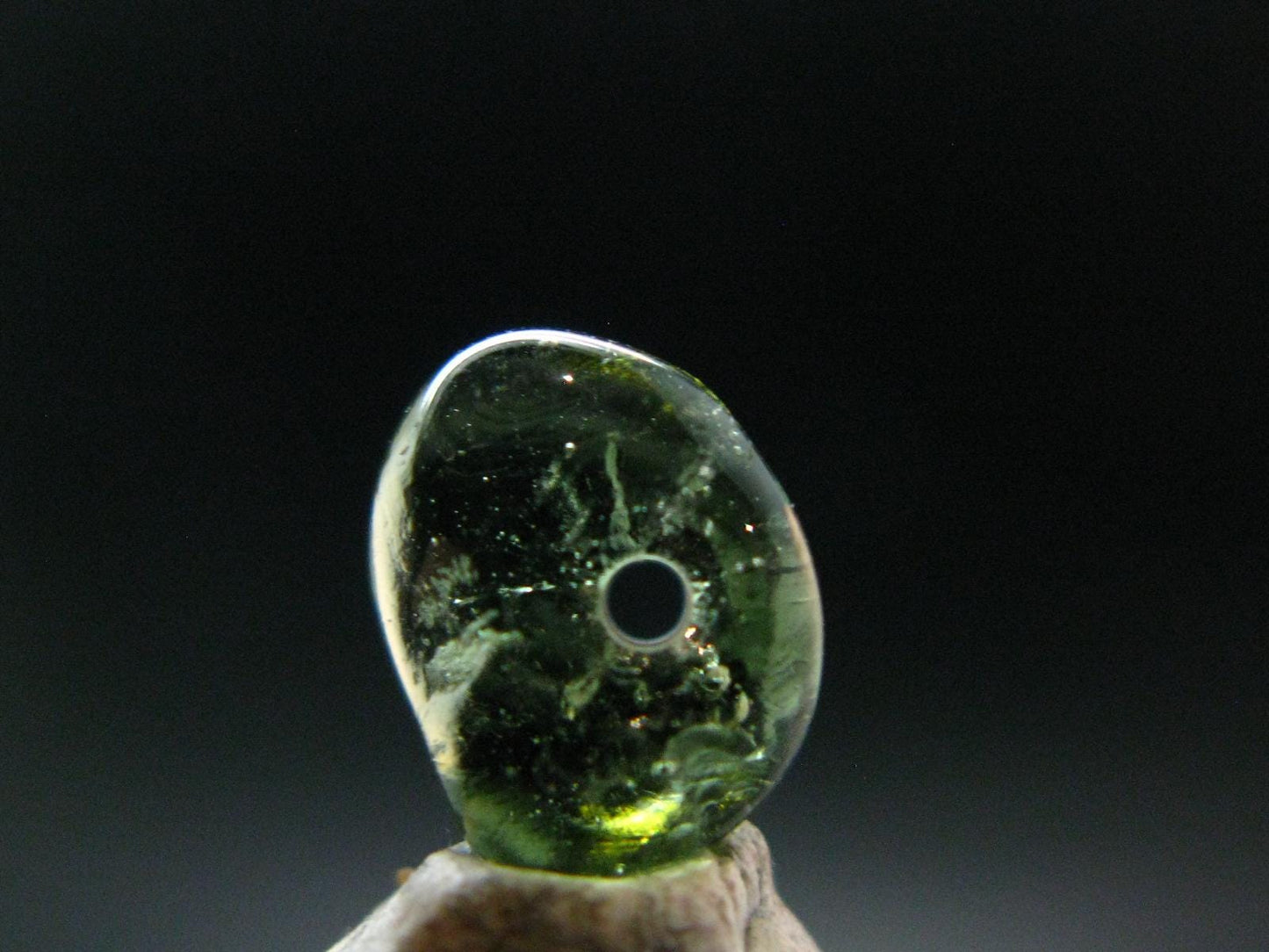 Moldavite Tektite Tumbled Bead from Czech Republic - 9 mm - 2.50 Carats