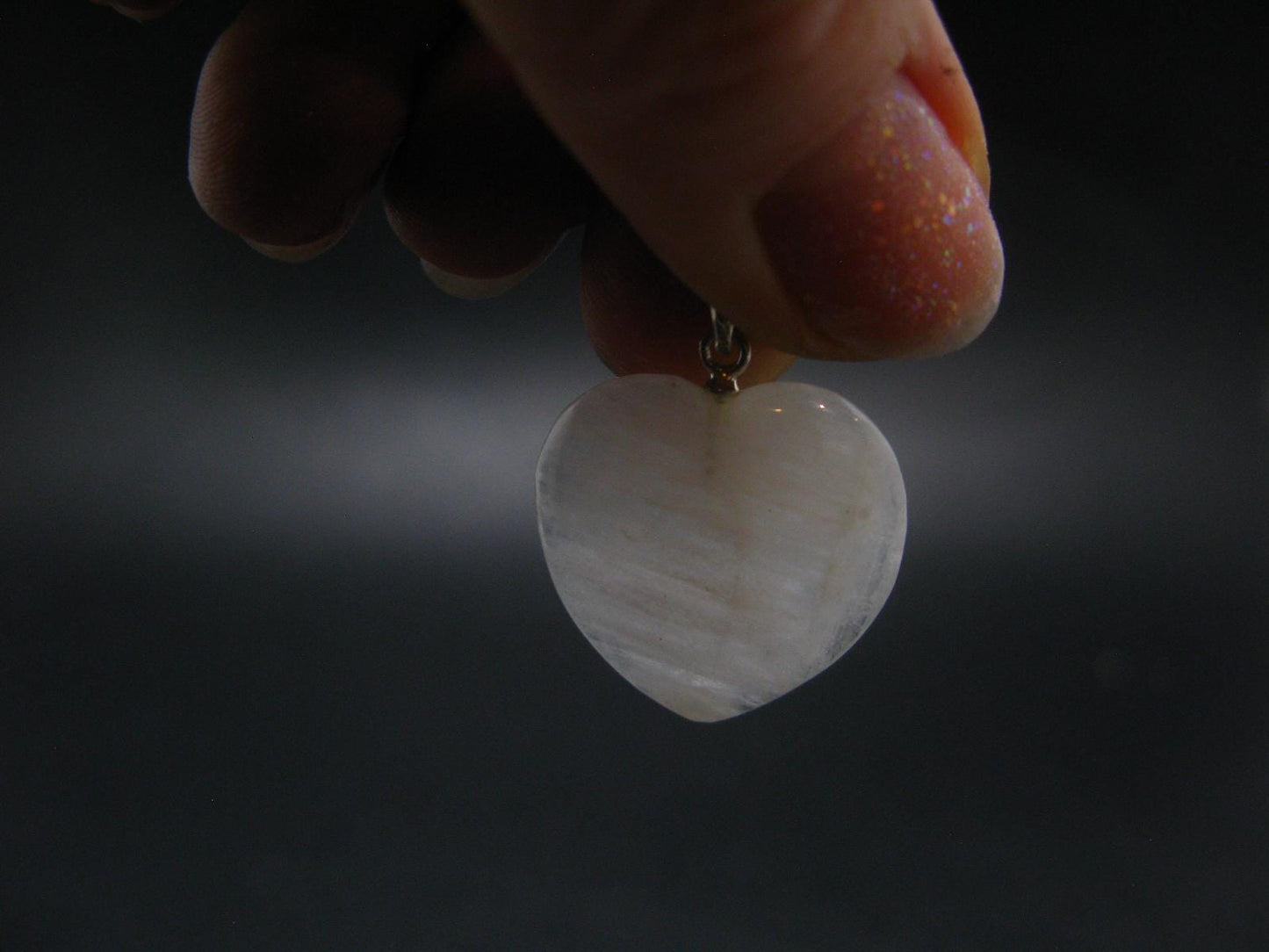 Very Rare SS Cryolite Heart Pendant From Greenland - 1.0" - 4.22 Grams