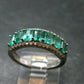 Emerald Faceted Silver Ring from Colombia - 3.64 Grams Total - Size 6