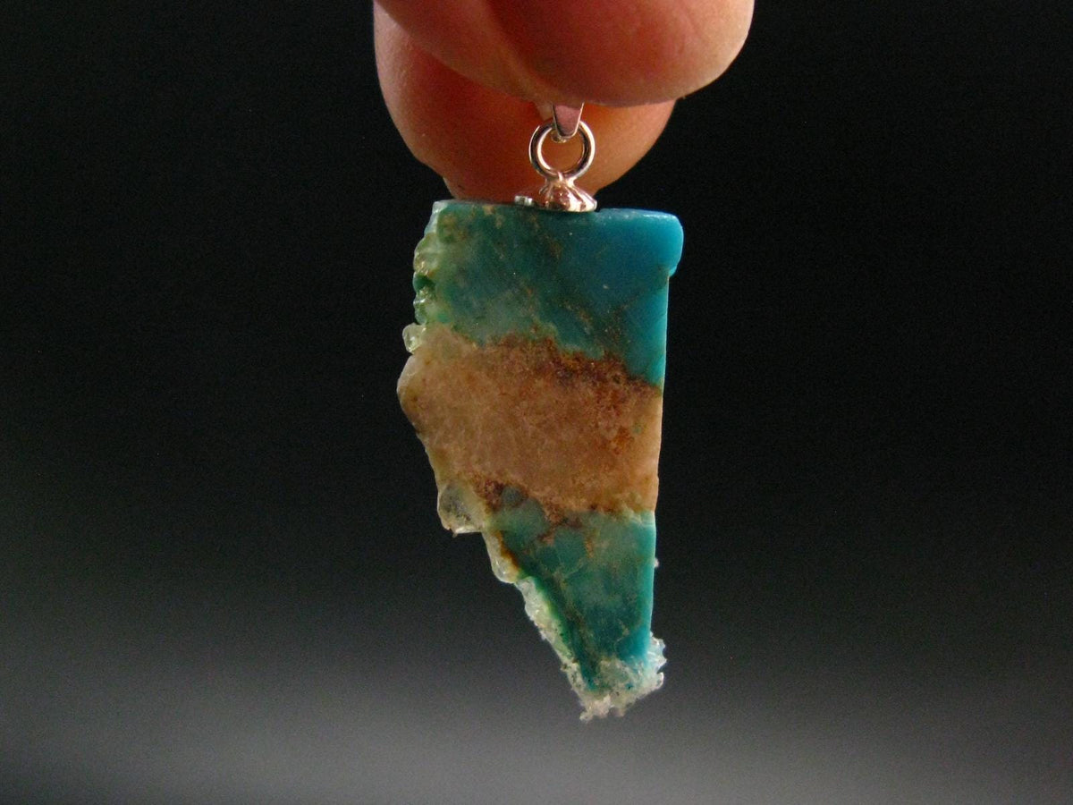 Genuine Turquoise Silver Pendant From Sleeping Beauty Arizona - 1.2" - 1.43 Grams