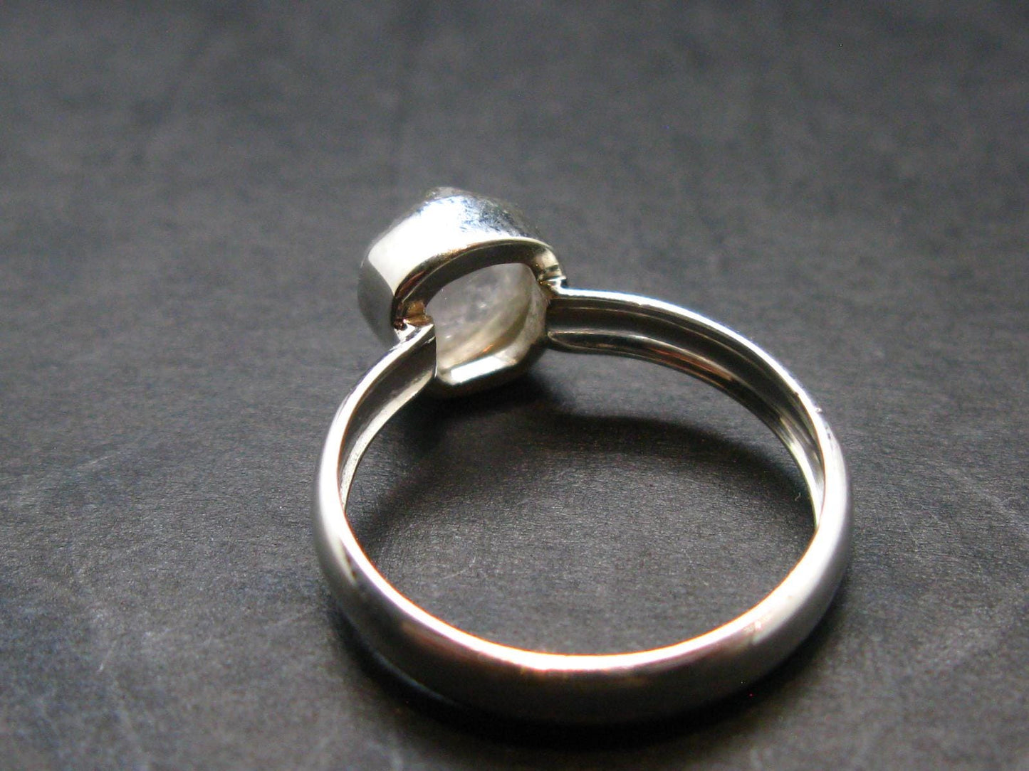 Gray Herderite Silver Ring from Africa - Size 6 - 1.94 Grams