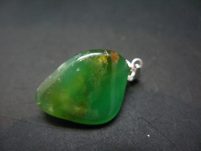 Chrysoprase Silver Pendant From Australia - 1.1" -3.82 Grams