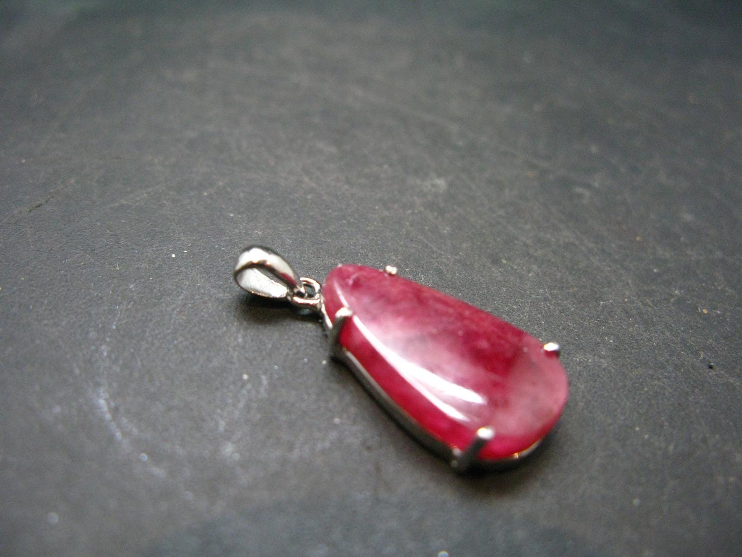 Pink Rhodonite Silver Pendant From Brazil - 1.1" - 3.04 Grams